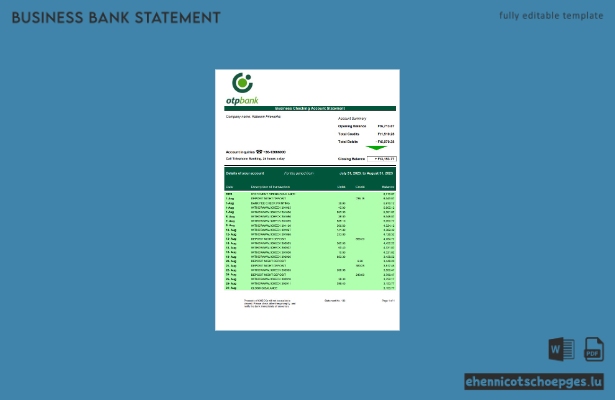 OTP Bank Firmenerklärung – Beispielvorschau in Word und PDF